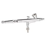 KKmoon エアブラシキット デュアルアクション エアブラシスプレーガン 口径0.25mm 重力式 化粧 絵画 ネイルアート 入れ墨 プラスチックドロッパーとレンチ付き