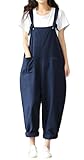 BEREAM オーバーオール レディース パンツ オールインワン ロールアップ 大きいサイズ ネイビー L