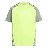 [アディダス] 半袖 Tシャツ キッズ エッセンシャルズ カラーブロック半袖Tシャツ KCE70 ソーラースライム (JM4540) J110