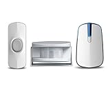 acepoint 2イン1ワイヤレスDoorbellモーションセンサー夜間ライトシリーズ、プラグインワイヤレスドアベルW / LED夜ライト関数、Long動作範囲