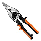 Amzbarley 万能はさみ 倍力型 強力ハサミ【 安全ロック付き】金切りバサミ 鉄切りバサミ かなきりばさみ 強力 金属 金切鋏 ギザ刃 金切はさみ 金属きれるハサミ カーペット 万能金切りバサミ 万能ハサミ 強力ハサミ ストレートタイプ(オレンジ)