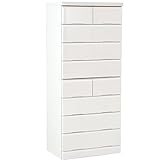 タンスのゲン 国産 鏡面タンス 完成品 幅60cm 8段 マカロン ピュアホワイト 02010118 WH