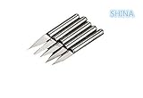 SHINA　 新品　5本入り 60° 彫刻 Vカッター 0.1mm CNC PCB フライスCNCドリルビット　カーバイド　収納便利 (J3.6001X5JP)