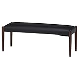 不二貿易 ダイニングベンチ WALF 天然木 合成皮革 ブラウン