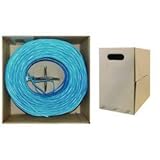 ElectroExperts Bulk Cat5e Blue Ethernet Cable, Solid, UTP (Unshielded Twisted Pair), Pullbox, 1000 f