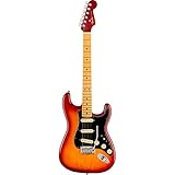 Fender エレキギター American Ultra Luxe Stratocaster®, Maple Fingerboard, Plasma Red Burst