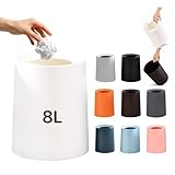 ゴミ箱 ゴミ袋が見えない 丸型 ビニール袋隠す 1.5L/8L/12L シンプル リビング キッチン 洗面所 オフィス ごみ箱 ごみばこ フタなし ルクレール 2重構造 (ホワイト, 8L)
