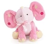 Pink Elephant Plush Rattle with Polka Dot Ears [並行輸入品]