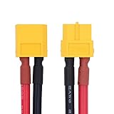 xiwai 12AWG XT60 延長ケーブル オス-メスコネクター ラジコンバッテリー電源ステーション用 ソーラーパネル付き(1.6フィート)