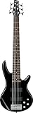 Ibanez、6弦ベースギター、右、ブラック(GSR206BK)