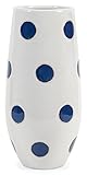 IMAX 25266 Essentials Polka-Dot Vase, Marine Blue by Imax
