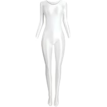 【Lサイズ】レッドレオタード＆ホワイトタイツ 送料無料 Amazon | BEFASY 超光沢 全身タイツ セミシースルー