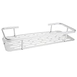 Demiawaking 収納棚 壁取付 アルミ バス用品 洗面所 お風呂用 トレイ 浴室用ラック フック付き