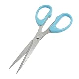 uxcell はさみ　カッター　長さ15.5cm　縫製　クラフト　紙　ブルー　シルバートーン　硬質プラスチック