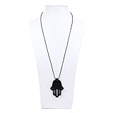 Bumkins Nixi Hamsa Silicone Pendant Teething Necklace, Black by Bumkins [並行輸入品]