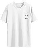 [OKJCON] tシャツ メンズ 半袖 おしゃれ 春 夏 綿 無地 ゆったり 通勤 通学 大きいサイズ (M, ホワイト)