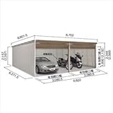 ヨドガレージ　ラヴィージュ　VGB-3362H　一般型　背高Hタイプ　2連棟　【シャッター車庫　ガレージ】 　ウッディブラウン（受注生産）