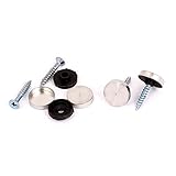 uxcell　飾りビス ミラーネイル キャップグラス ネジ付き 24x16mm ステンレス鋼素材 4枚入り