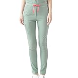 [PAT-MED] スクラブ 医療 白衣 パンツ レディース ユニセックス ストレッチ 抗菌加工 透けない JOY (M, ジェード)