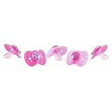 The First Years GumDrop Orthodontic Pacifier - 0-6 months, 5 Pack, Pink/Purple by The First Years [並