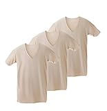 [fun.] インナーシャツ メンズ 夏 吸汗速乾 接触冷感 3枚組 Vネック 帝人 AIRCTIVE ベージュ L