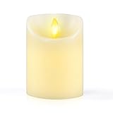 Flameless Led Candle,iDOO [Real Wax] 3D Moving Battery Operated Dripless Flameless Flickering Led Pi