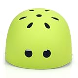 ヘルメット　子供用　自転車　子供　軽量　可愛い　キッズ　スケートボード　ジュニア　通学 プレゼント　11ホール マットグリーン（ダイヤルなし）