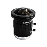 Quanmin 2.5mm 4K HD 8メガピクセル 2/3インチ F1.6 魚眼レンズ 広角ビュー CSマウント 単焦点CCTVレンズ 自動I-RIS CCTVカメラレンズ用