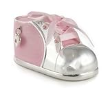 Money Box Baby shoe with satin ribbon - Pink by Leonardo