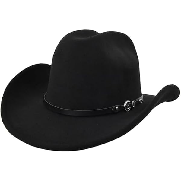 Faux Felt Cowboy Hats for Men Women Western Cowgirl Hat with  display picture 1
