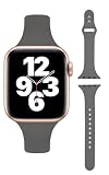 [AriRi] アップルウォッチ バンド スリム シリコン ラバーバンド スポーツ くすみカラー 38mm 40mm 41mm アップルウォッチ 9 8 se 7 6 5 4 3 2 1 (スペースグレー, 38mm/40mm/41mm)