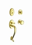 Baldwin 85315.003.ENTR Logan Sectional Trim Handleset with Classic Knob, Lifetime Polished Brass by 