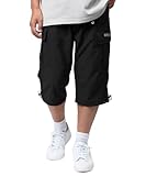 [OUTDOOR PRODUCTS]【別注】 ハーフパンツ メンズ 7分丈 ストレッチ ドライ UVカット ショートパンツ カーゴ ブラック M