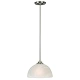 Yosemite Home Decor 1351R-1SN Glacier Point 1-Light Mini-Pendant with Ivory Cloud Shades [並行輸入品]