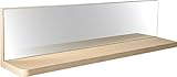 壁掛け棚 ミラー付き エルシェルフ2 コンフォートシリーズ 石膏ボード専用取り付け金具付き 幅60cmX奥行13cm(フレッシュナット)
