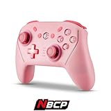 NBCP WOLF-V8 Switch/Switch2対応 NFC搭載 コントローラー 背面ボタン付き 無線連射パッド TURBO・マクロ機能搭載 6軸ジャイロセンサー Switch/Lite/OLED/Android/iOS/PC対応 日本語説明書付き（ピンク）