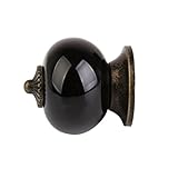 Baoblaze 2個　ヴィンテージ　ラウンド 　引き出し　キャビネット　食器棚　扉 ハンドル　ノブ　デコレーション　ブラック　セット