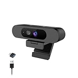 PC用4Kウェブカメラ、Ultra 4K HD、AIオートフレーミング、ピクチャーインピクチャー、デュアルノイズ低減マイク搭載ウェブカメラ、自動光補正、5倍デジタルズーム、92°FOV、プラグアンドプレイ、ハイエンド会議やビデオ通話に最適
