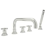 Rohl a2224lm Lombardiaデッキマウントローマンタブ蛇口with磁器レバーハンドル、 A2224LMPN 1