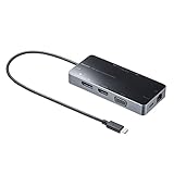 サンワサプライ ドッキングステーション/ハブ 8in1 USB Type-C接続(VGA/HDMI/DisplayPort/LANポート搭載) USB-DKM2BK
