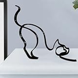 NOELAMOUR 置き物 インテリア 犬 猫 御洒落 北欧 可愛い オブジェ ワイヤーアート 韓国 雑貨 (猫)