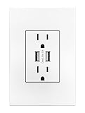 Legrand Adorne artrusb153 W4デュアルUSB、プラスサイズコンボコンセント、ホワイト