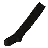 (靴下屋)kutsushitaya キッズ 無地ニーハイソックス16〜18cm クロ