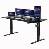 Anovara 昇降デスク 電動昇降式テーブル (Black, 140CM)