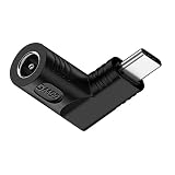 NFHK DCジャック5.5x2.1mm入力→USB-C Type-C角度90度電源プラグ充電アダプター（ノートPCスマホ用