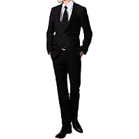 [Richard＆Neil] ws46f80139 フォーマルスーツ シングル 2つボタン オールシーズン アジャスター付 メンズ ブラックスーツ 礼服 喪服 冠婚葬祭 黒