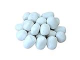 Ignis White Ceramic Fireplace Pebble Set - 24pcs by Ignis Products