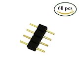 LitaElek 60pcs 4 Pin LED Strip Connector Male to Male Adapter Plug for SMD 5050 3528 2835 RGB Flex T