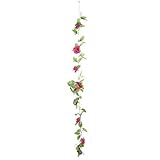 AWHAO 全長約250cm 花径約8-9cm ファインローズガーランド 造花 ガーランド ばら 9pcsローズ 8色