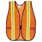 MCRV201R - Mcr Safety Orange Safety Vest, 2amp;quot; Reflective Strips, Polyester, Side Straps, One 